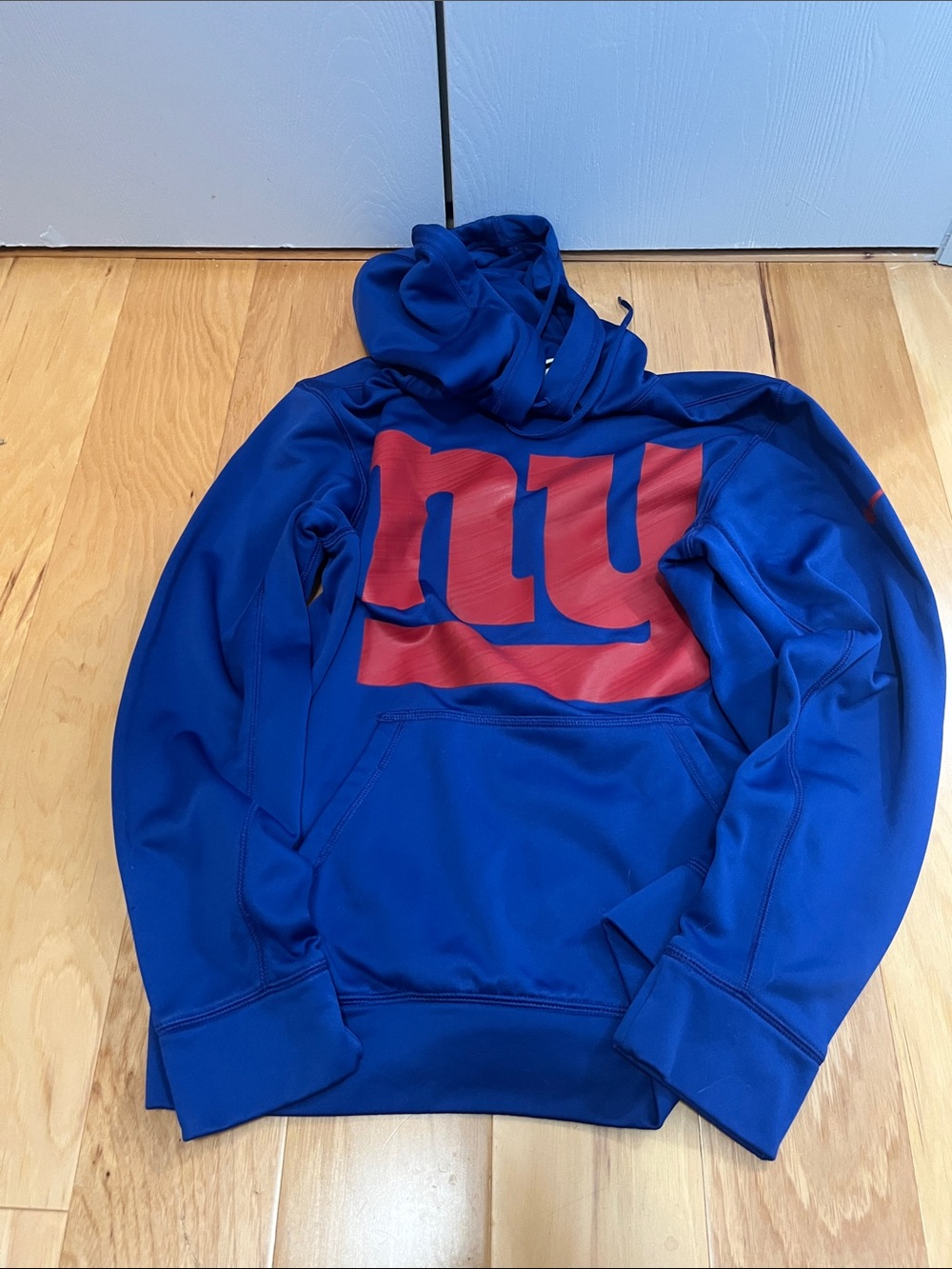 Nike Men’s Royal Blue Hoodie with Red New York Giants Logo